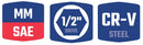 WORKPRO 30PC 1/2" DR.6 POINT SOCKET SET