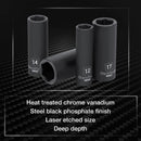 DURATECH 10-Piece3/8" Drive SAE Impact Sockets Set