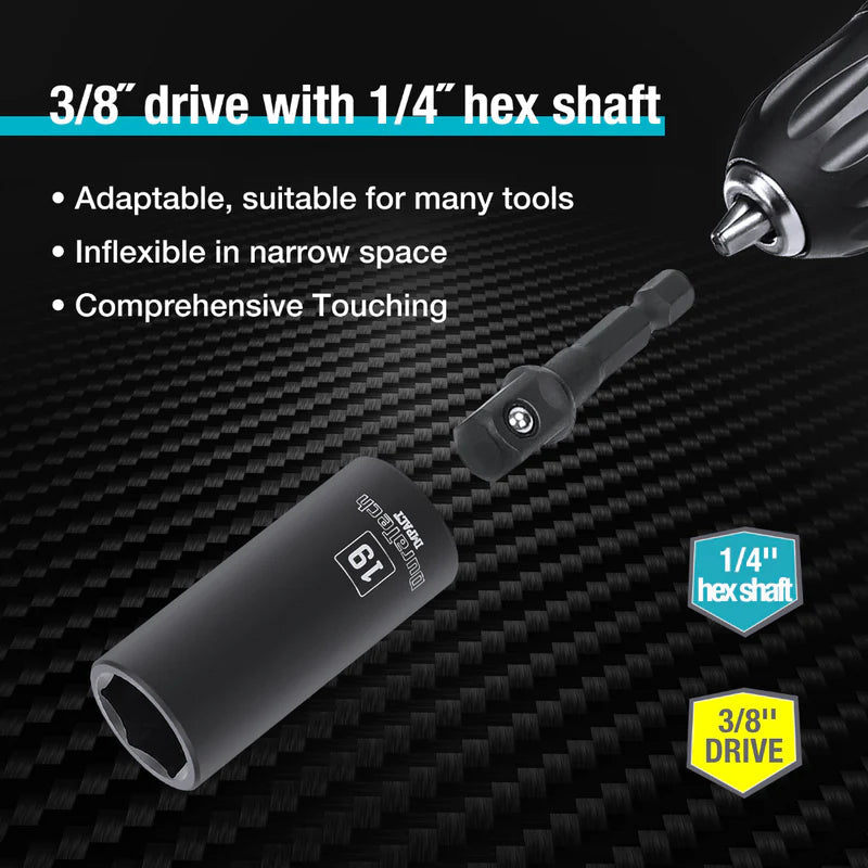 DURATECH 10-Piece3/8" Drive SAE Impact Sockets Set