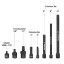 DURATECH 8-Piece 1/2" & 3/8" Impact Socket Accessories Set