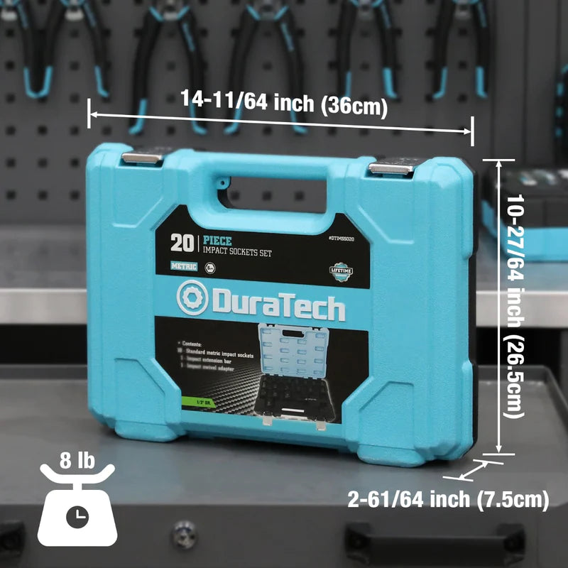 DURATECH 20-Piece 1/2" Drive SAE Impact Sockets Set