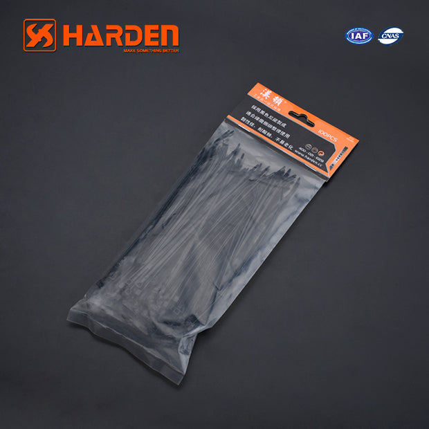 HARDEN 200MM/100PC 100 x 3.4MM CABLE TIE BLACK