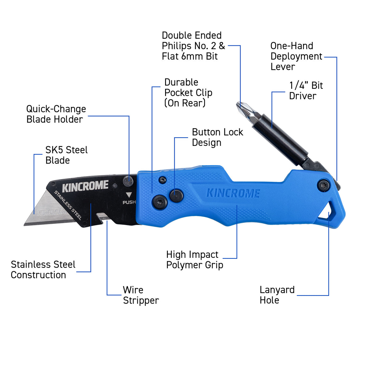 H/IMP FOLDING U/KNIFE BIT DR
