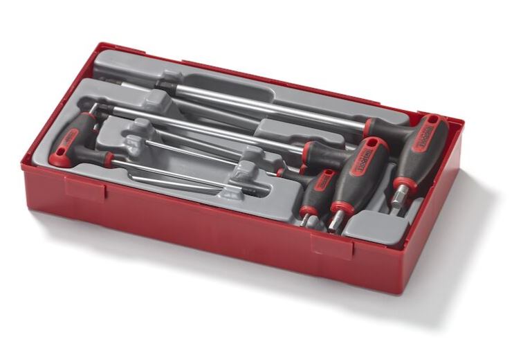 TENG 7PCE T-HANDLE HEX DRIVER SET 2.5-8MM - TC-TRAY