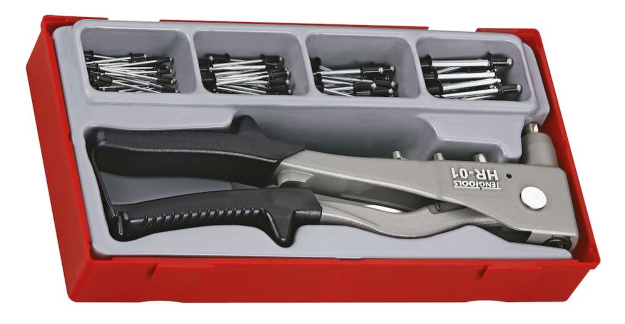 TENG 81PCE H/DUTY RIVET GUN SET W/RIVETS - TC-TRAY