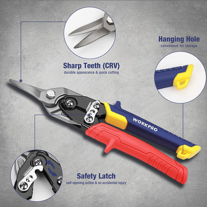 WORKPRO 3PC 250MM (10") AVIATION SNIP SET