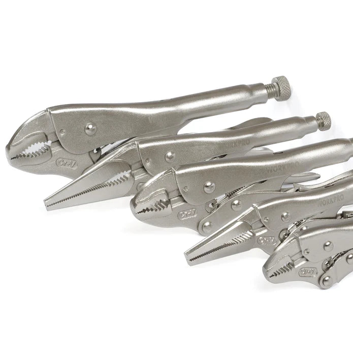 WORKPRO 5PCE CR-V LOCKING GRIP PLIER SET