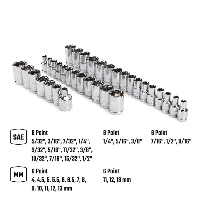 WORKPRO 39PC 1/4" +3/8"DR. Socket Set