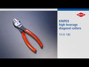 KNIPEX HIGH LEVERAGE DIAGONAL CUTTER 180MM