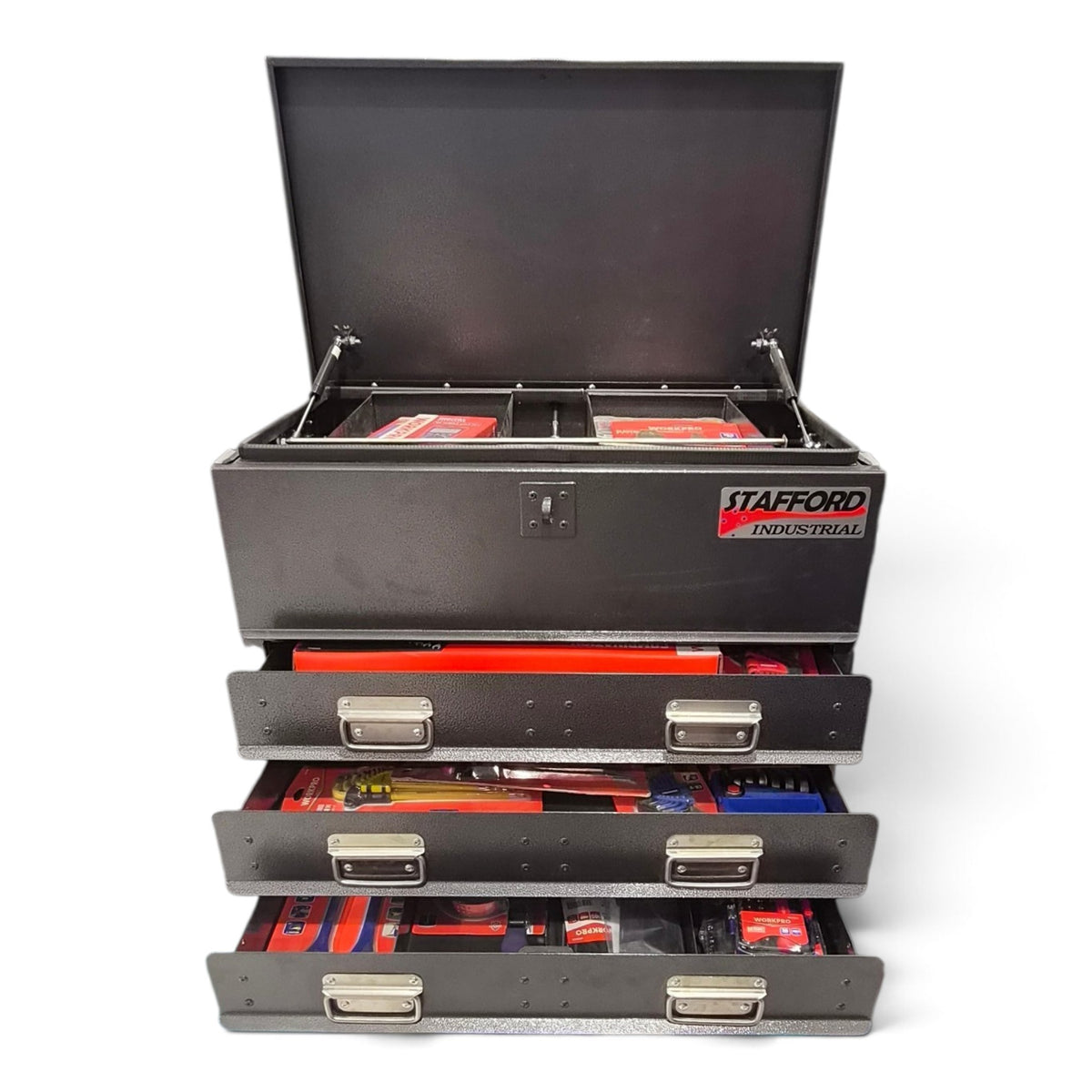 WORKPRO 375PCE TOOLKIT WITH 700MM BLACK TOOL BOX