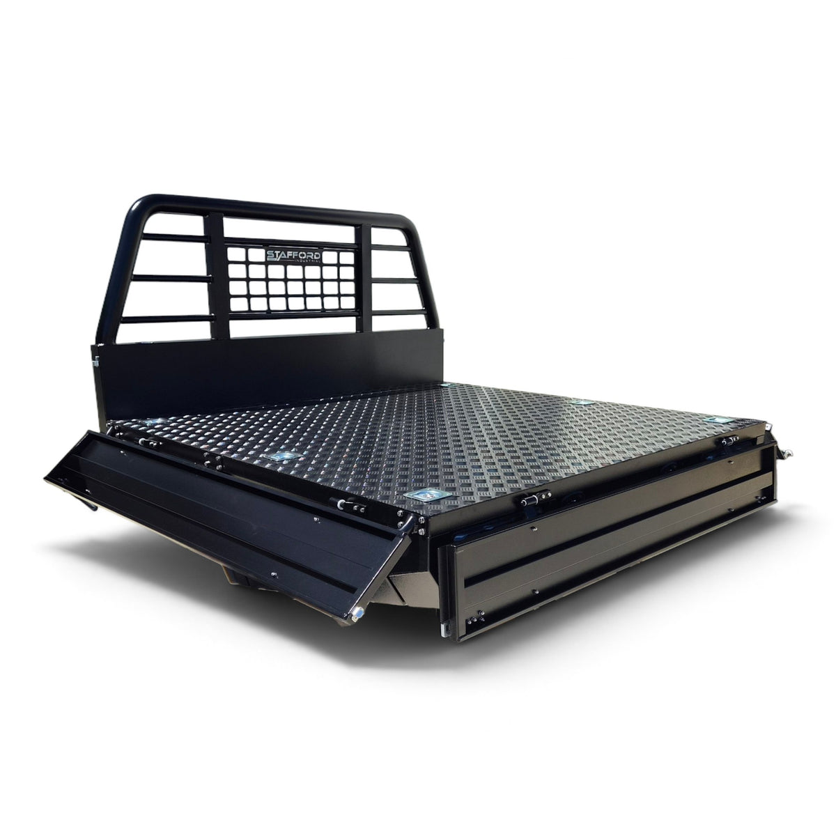 STAFFORD INDUSTRIAL ALUMINIUM UTE TRAY EX WIDE 1875 X 1800 X 860MM BLACK