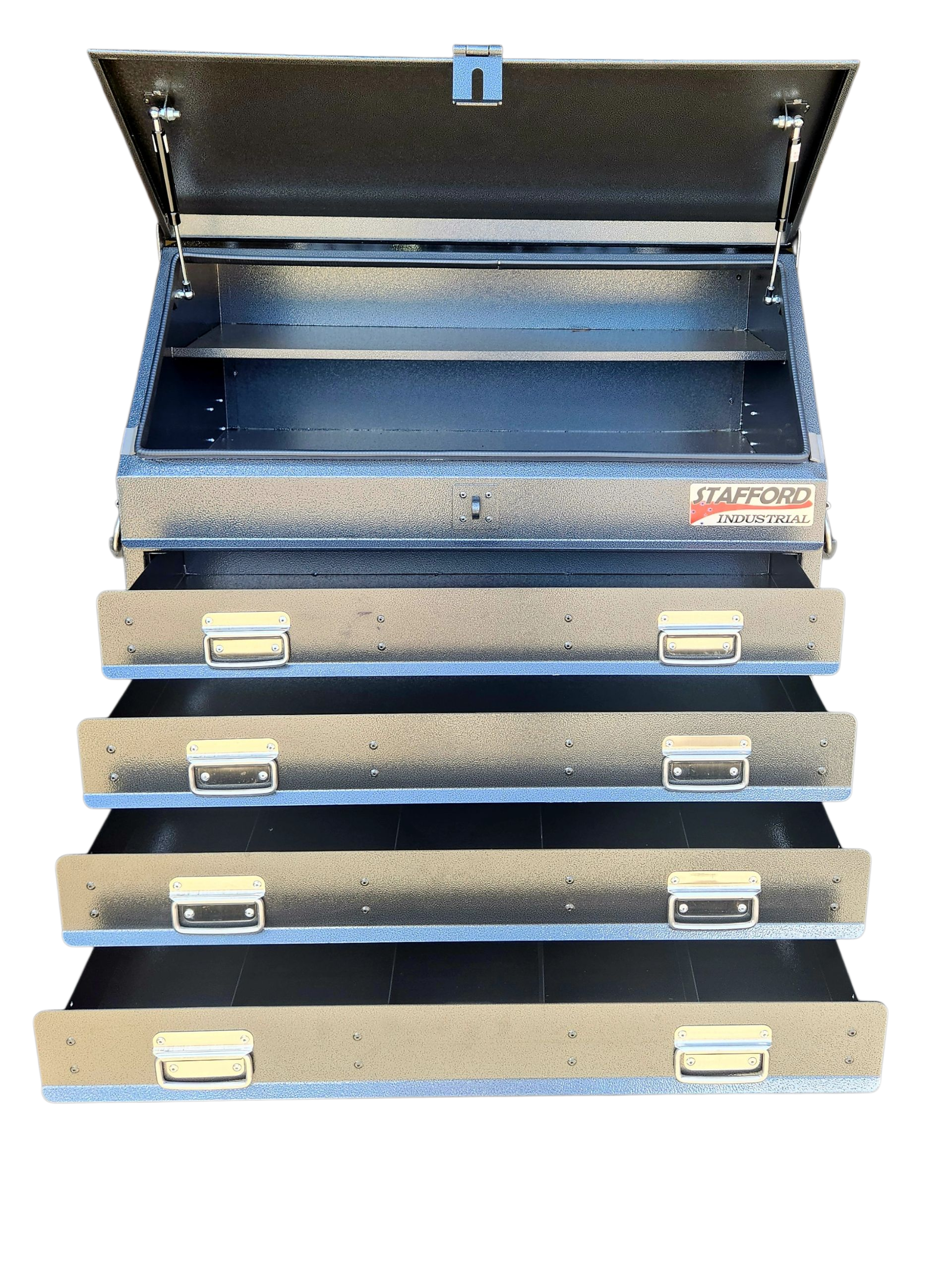 STAFFORD INDUSTRIAL TC880 SERIES 4 DRAWER TRUCK BOX BLACK ANGLED