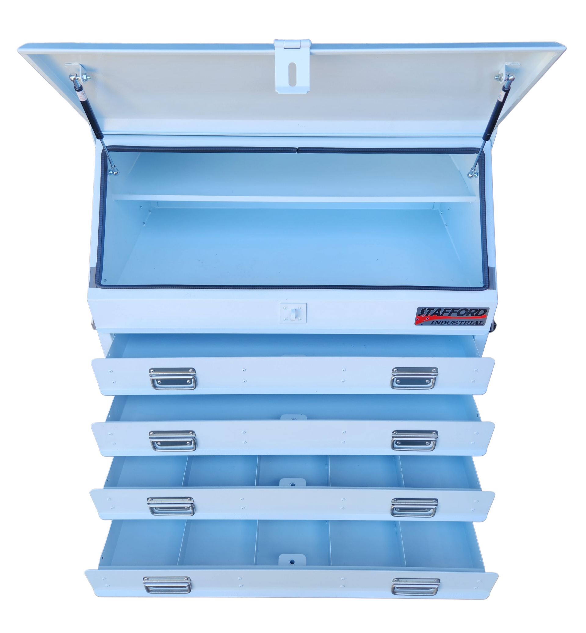 STAFFORD INDUSTRIAL TC880 SERIES 4 DRAWER TRUCK  BOX WHITE ANGLED