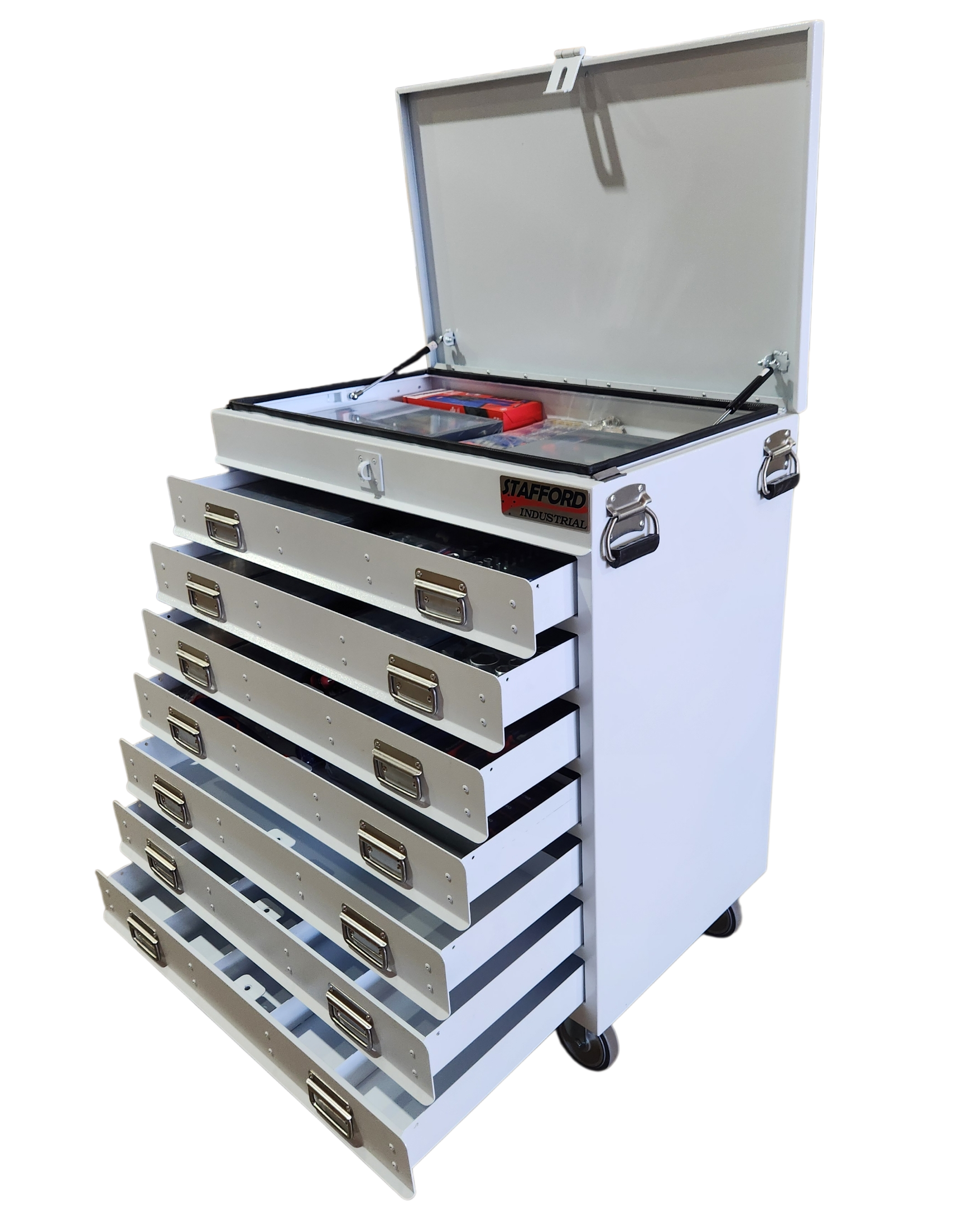 STAFFORD INDUSTRIAL WORKPRO ROLLER CABINET 300PCE TOOLKIT WHITE