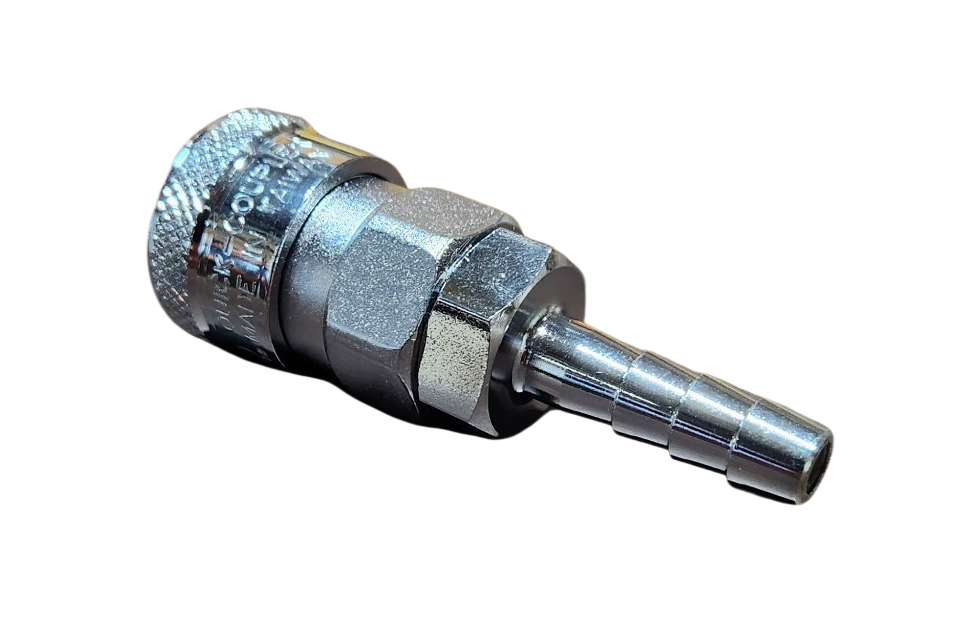 STAFFORD INDUSTRIAL 1 TOUCH 1/4" NITTO COUPLER WITH HOSE BARB