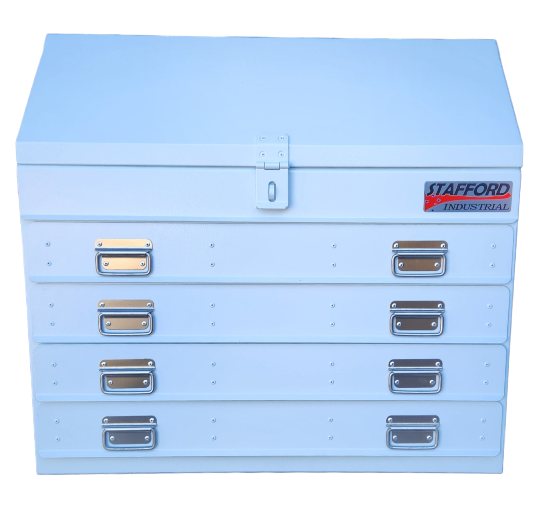 STAFFORD INDUSTRIAL TC880 SERIES 4 DRAWER TRUCK  BOX WHITE ANGLED