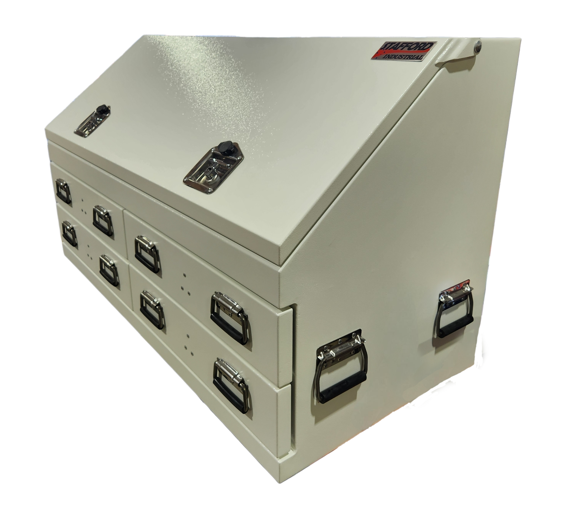 STAFFORD INDUSTRIAL 4 DRAWER 1300MM ANGLED WHITE TOOL BOX