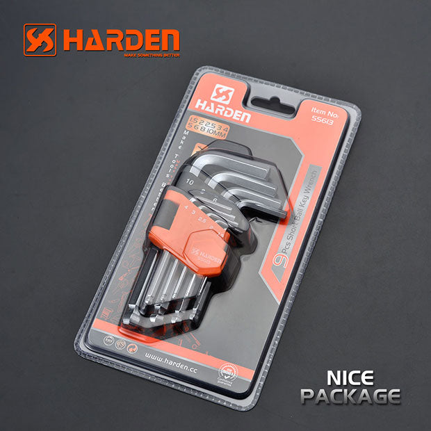 HARDEN 9 PCE MEDIUM BALL KEY WRENCH