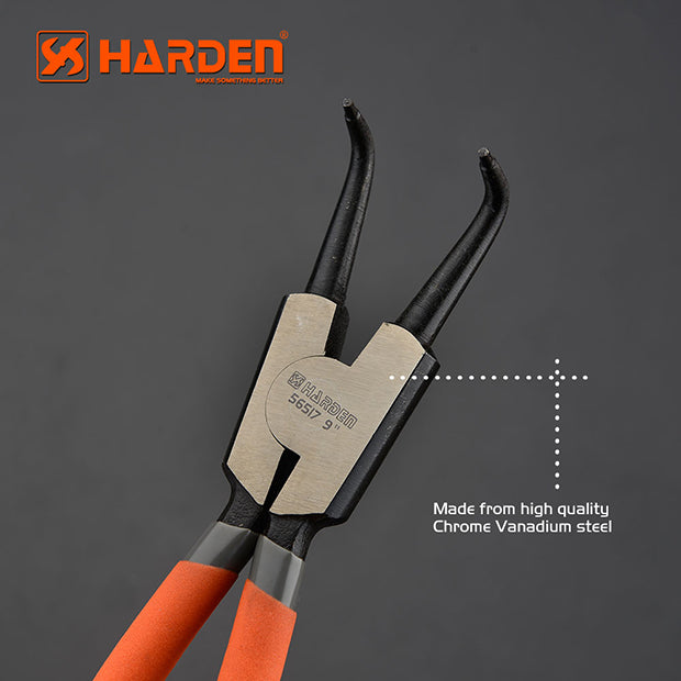 HARDEN 9" CIRCLIP PLIER EXT BENT JAW