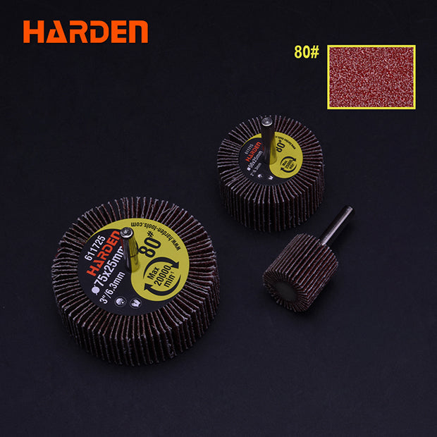 HARDEN 50x25x6.3MMx80# FLAP WHEEL W/SHAFT