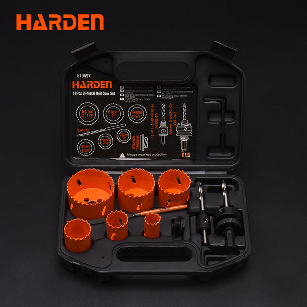 HARDEN 11PCE HSS BI-METAL HOLE SAW SET