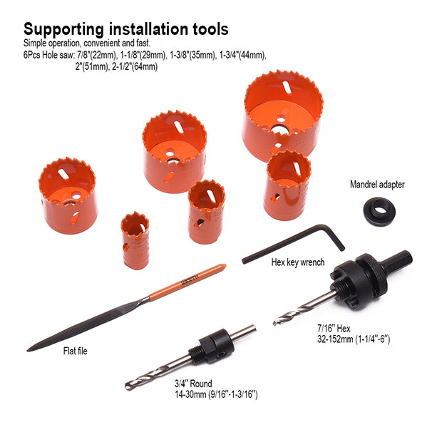 HARDEN 11PCE HSS BI-METAL HOLE SAW SET