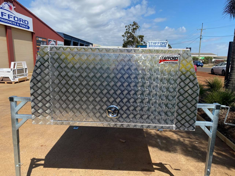 STAFFORD INDUSTRIAL UTE CANOPY 1800MM X 1780MM X 860MM ALU CHECKER PLATE 3 DOOR