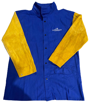 ULTRAMAX BLUE WELDING JACKET LEATHER SLEEVES XXL